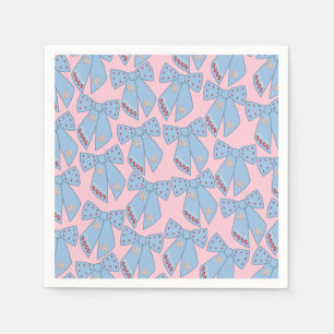 Pink And Blue Bows Napkin