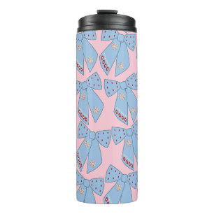 Pink And Blue Bows Thermal Tumbler