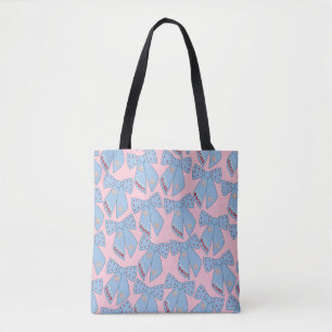 Pink And Blue Bows Tote Bag