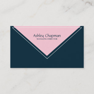 Pink And Blue Business Card