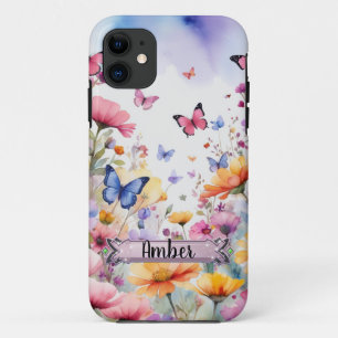 Pink and Blue Butterflies iPhone / iPad case