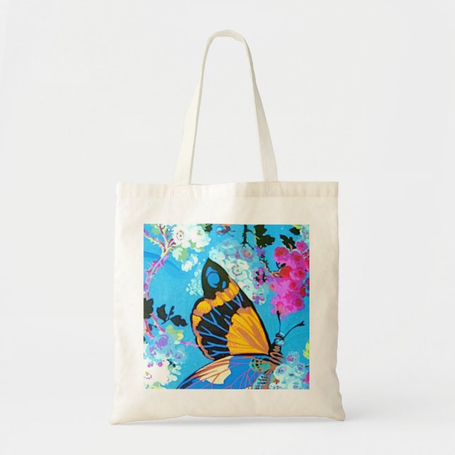 Pink and Blue Butterfly Budget Bag (Front)