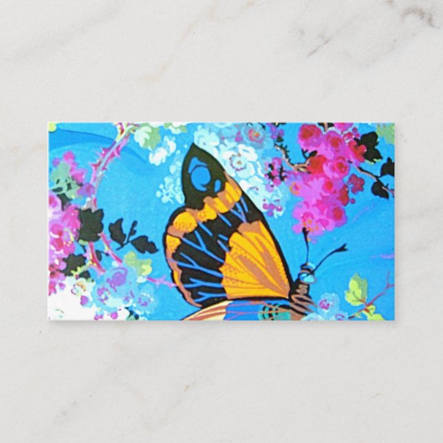 Pink and Blue Butterfly Placecard (Front)