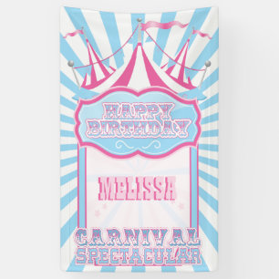 Pink and Blue Carnival Party Banner