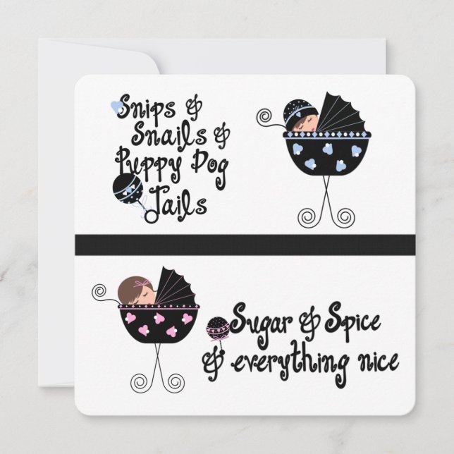 Pink and Blue Carriage Gender Reveal Party Invitation (Front)