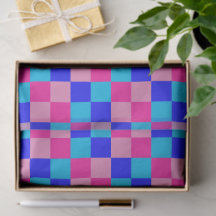 Pink and Blue Chequered Print