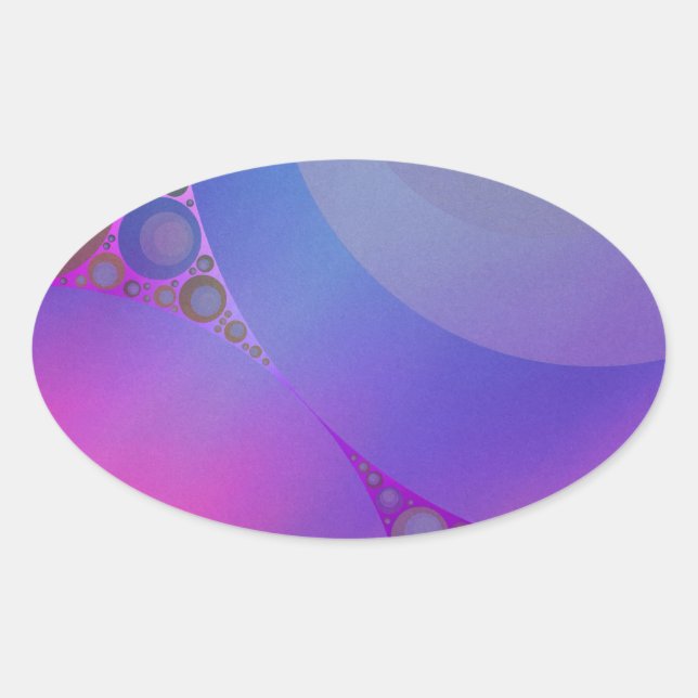 Pink and Blue Circles Mosaic Oval Sticker (Front)