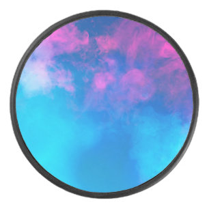 Pink and Blue Coloured Smoke   Zazzle_Growshop. Hockey Puck
