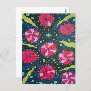 Pink and Blue Cosmic Pops Postcard
