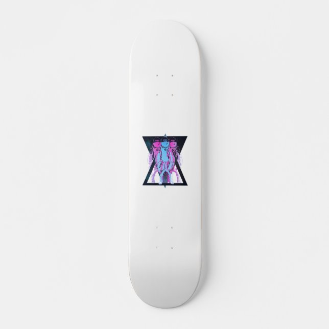 Pink and blue Cosmonaut hipster Skateboard (Front)