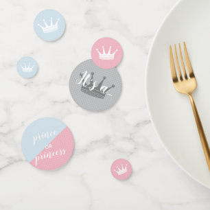 Pink and Blue Crown Gender Revealing Party Confetti