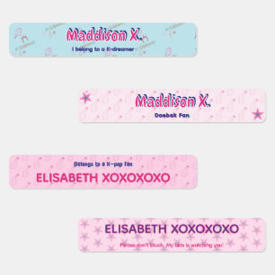 Pink and blue cute girly Kdrama Kpop custom 6 text