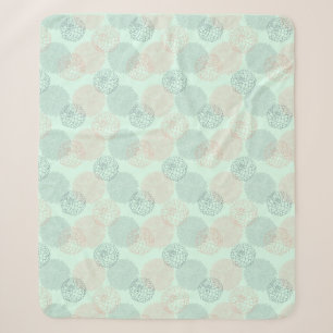 Pink and Blue Dahlias Sherpa Blanket-Sea Green Blanket