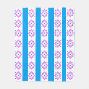 Pink and Blue Damask Blanket