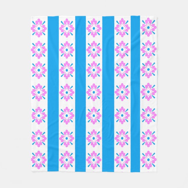 Pink and Blue Damask Blanket (Front)