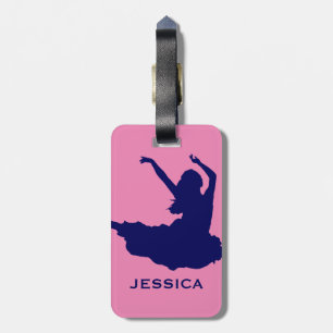 Pink And Blue Dancer Luggage Tag