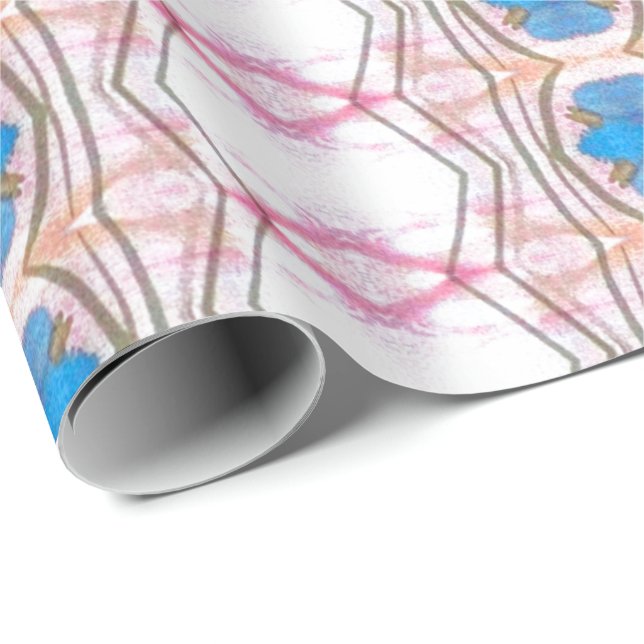 Pink and Blue Designer Paper Gift Wrap (Roll Corner)