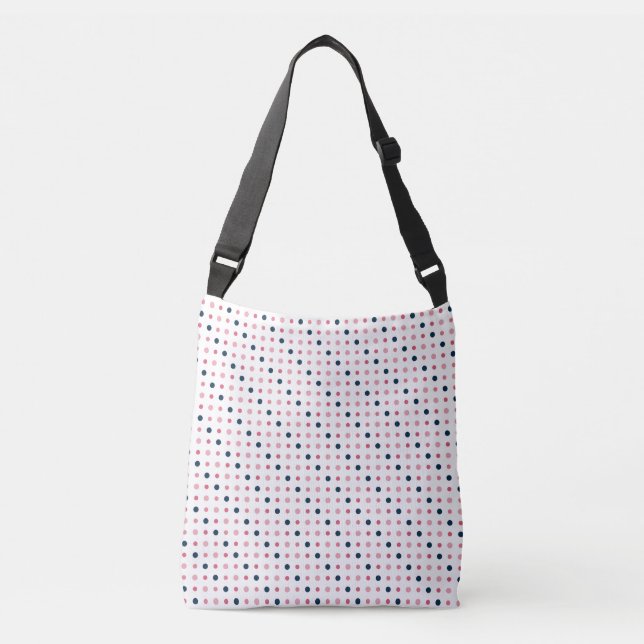 Pink and Blue Dots Crossbody Bag (Front)