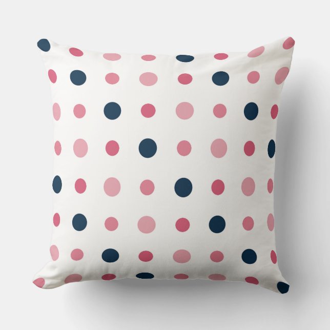 Pink and Blue Dots Cushion (Front)