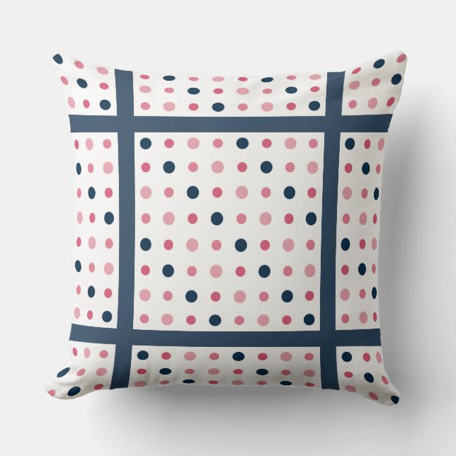 Pink and Blue Dots Cushion (Front)