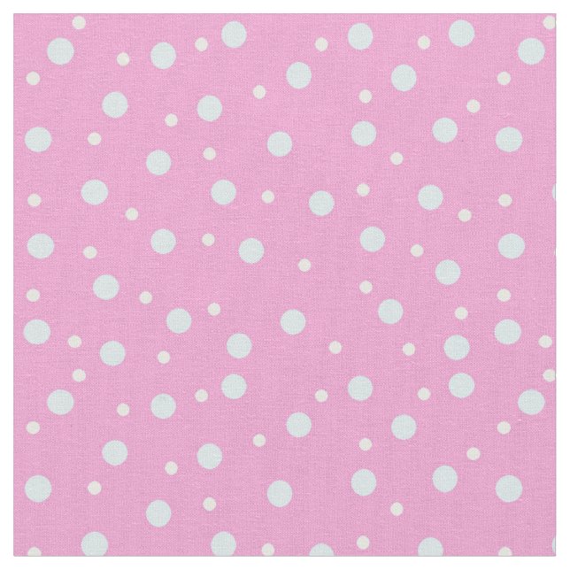 Pink and Blue Dots Fabric (Close Up)
