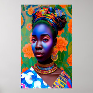 Pink and blue face makeup princess poster