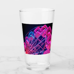 Pink and blue Ferris wheel Glass