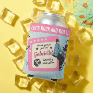 Pink and Blue Fifties Rockabilly Birthday Party  Can Cooler