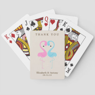 Pink and Blue Flamingos Playing Cards
