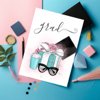 Pink and Blue Floral Girl Graduation Party