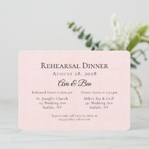 Pink and Blue Floral Horses Rehearsal Dinner Invitation