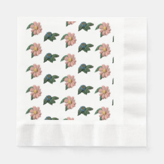 Pink and Blue Floral Paper Napkin
