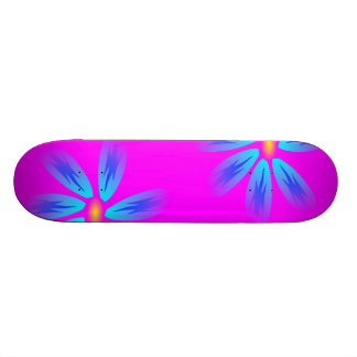 Pink and Blue Floral Skateboard