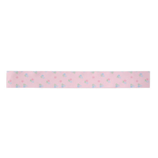 Pink and Blue Floral Stain Ribbon Satin Ribbon