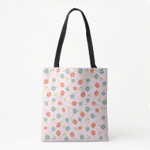 Pink and blue flowers to bag