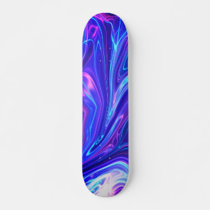 Pink and Blue Galaxy Abstract   Skateboard