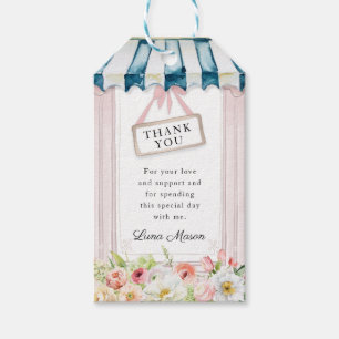 Pink and Blue Garden Bridal Shower Gift Tags