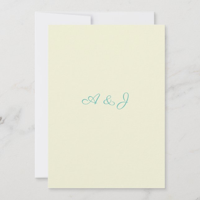 Pink and Blue Garden Wedding Invitation (Back)