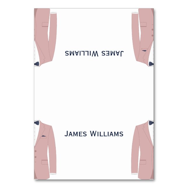 Pink And Blue Gay Wedding Place Setting Cards (Front)