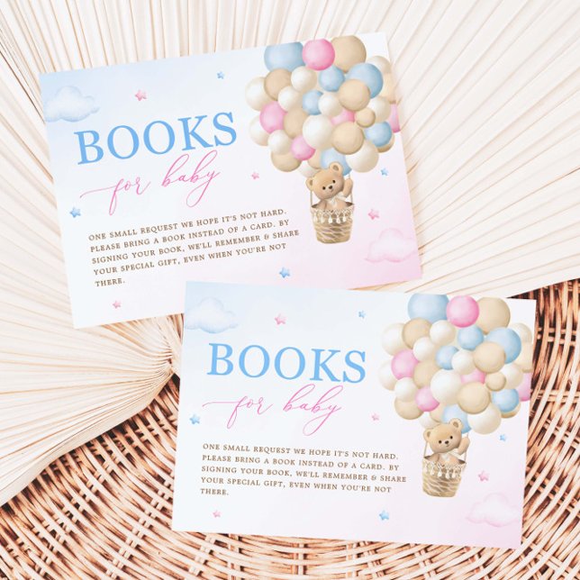 Pink and Blue Gender Reveal Book Request Enclosure Card (Creator Uploaded)