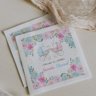 Pink and Blue Gender Reveal Decoration Napkin