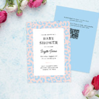 Pink and Blue Gender Reveal Leopard Baby Shower