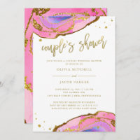 Pink and Blue Geode with Gold | Couples Shower