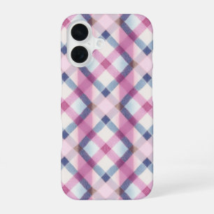 Pink and Blue Gingham Check Phone Case
