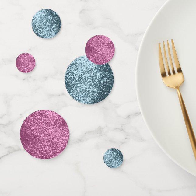Pink and Blue Glitter Confetti (Group)