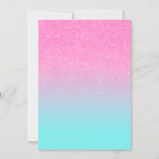 Pink And Blue Glitter Look Diva Girly Background Invitation
