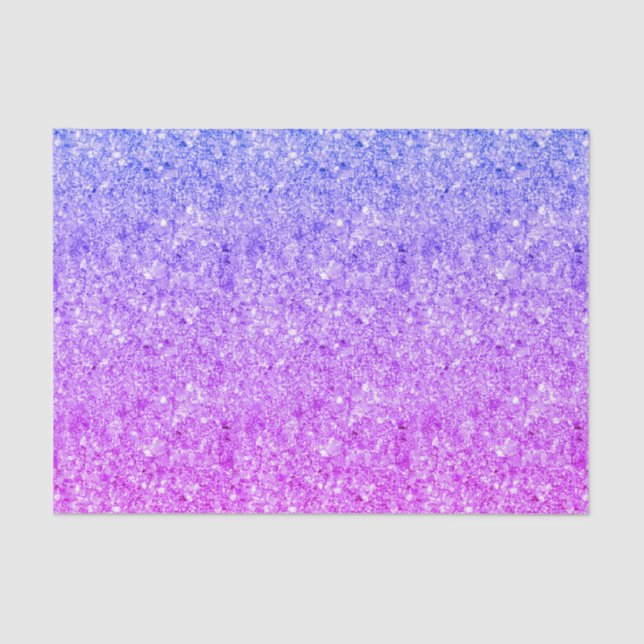 Pink And Blue Glitter White Sparks Tissue Paper (Front)