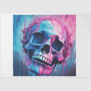 Pink and Blue Goth Skull Decoupage Paper
