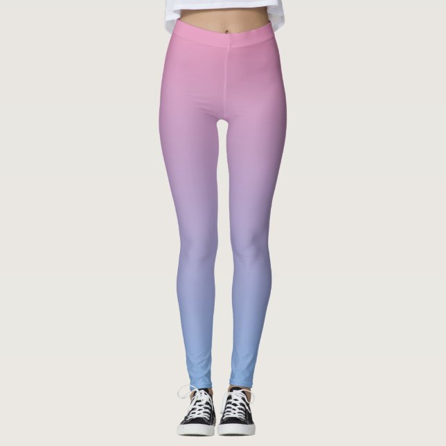 Pink and Blue Gradient Leggings (Front)