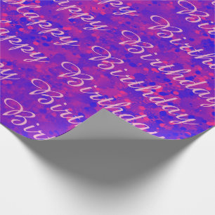 Pink and Blue Happy Birthday Wrapping Paper